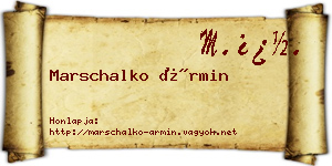 Marschalko Ármin névjegykártya